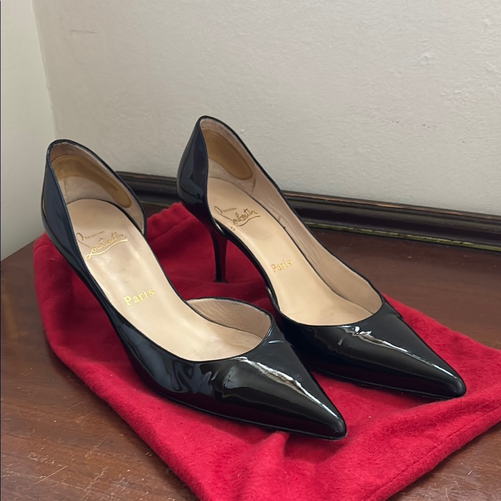 Christian Louboutin Black Patent Leather Pumps 3” heels